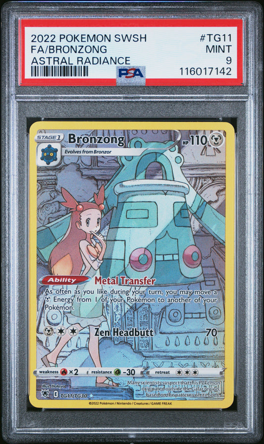 2022 Pokemon Sword & Shield Astral Radiance #TG11 Fa/Bronzong PSA 9