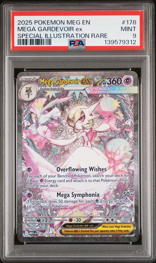 2025 Pokemon Meg En-Mega Evolution #178 Mega Gardevoir Ex PSA 9