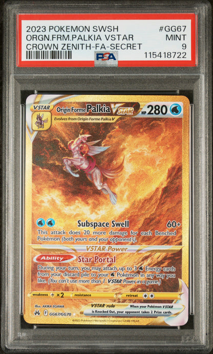 2023 Pokemon Sword And Shield Crown Zenith #GG67 Orgn.Frm.Palkia Vstar PSA 9