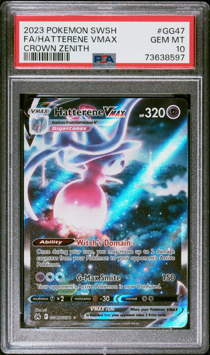 2023 Pokemon Sword And Shield Crown Zenith #GG47 Fa/Hatterene Vmax PSA 10