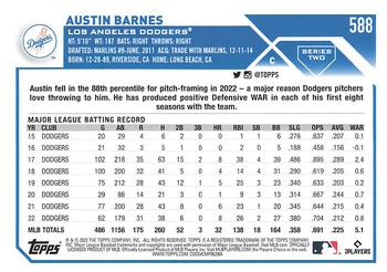2023 Topps #588 Austin Barnes Father's Day Powder Blue #/50