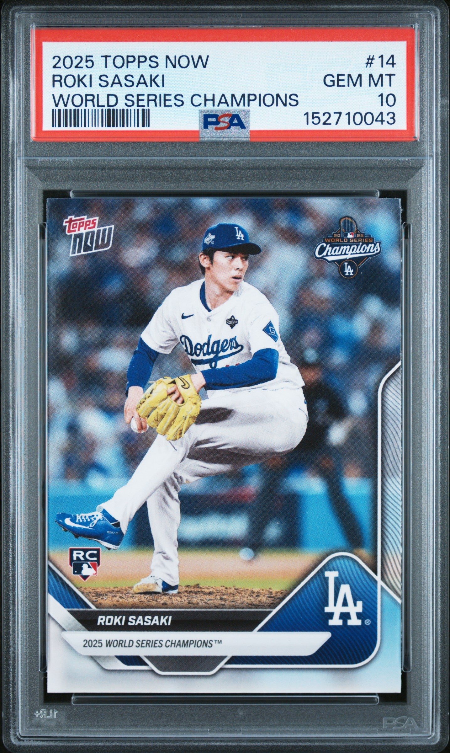 2025 Topps Now World Series Champions #14 Roki Sasaki PSA 10 152710043