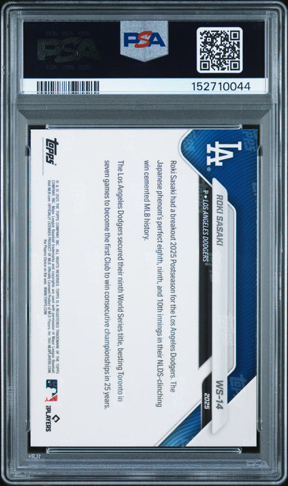 2025 Topps Now World Series Champions #14 Roki Sasaki PSA 10 152710044