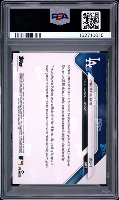2025 Topps Now World Series Champions #1 Shohei Ohtani PSA 10 152710018