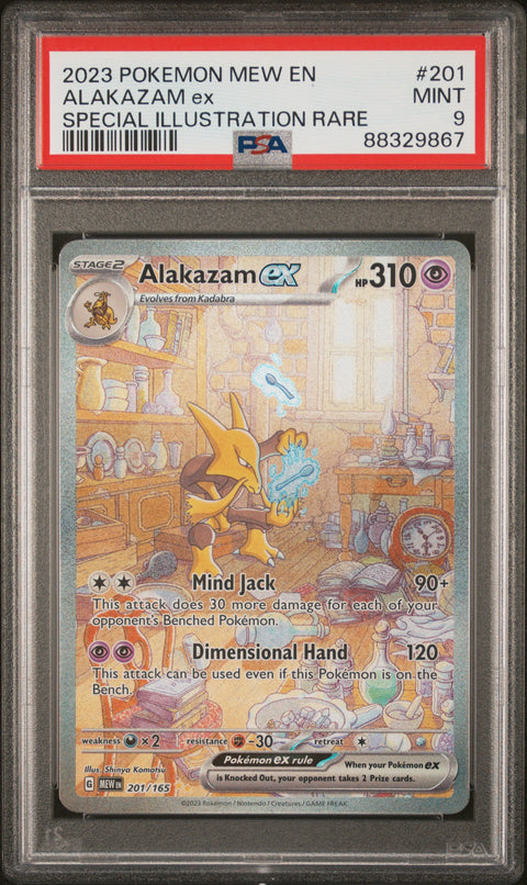 2023 Pokemon Mew En-151 #201 Alakazam Ex Special Illustration Rare PSA 9