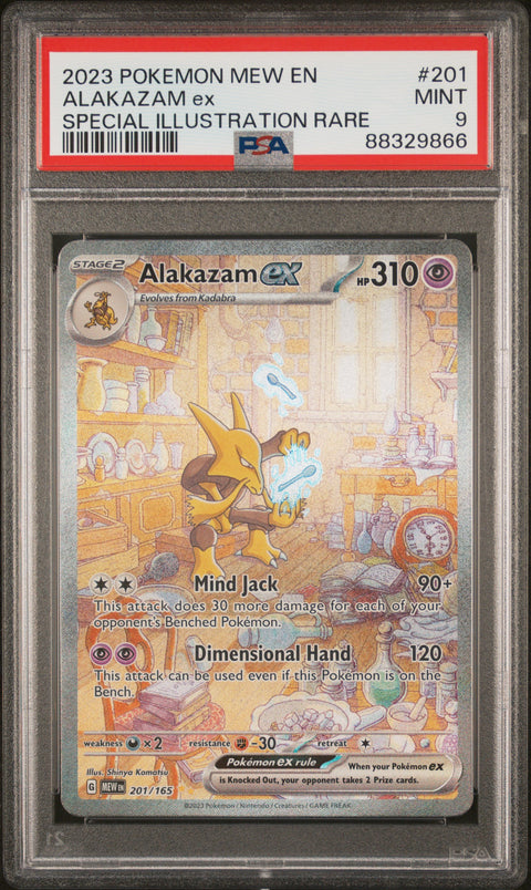 2023 Pokemon Mew En-151 #201 Alakazam Ex Special Illustration Rare PSA 9