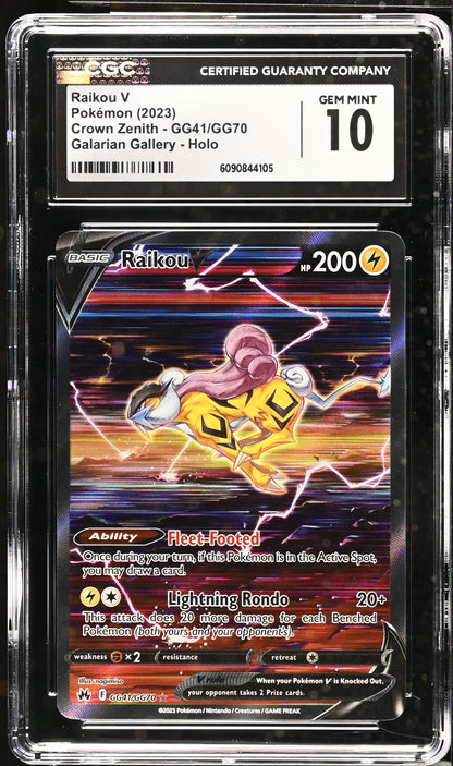 2023 Pokemon Crown Zenith #GG41/GG70 Raikou V CGC 10