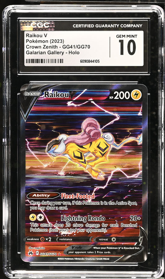 2023 Pokemon Crown Zenith #GG41/GG70 Raikou V CGC 10