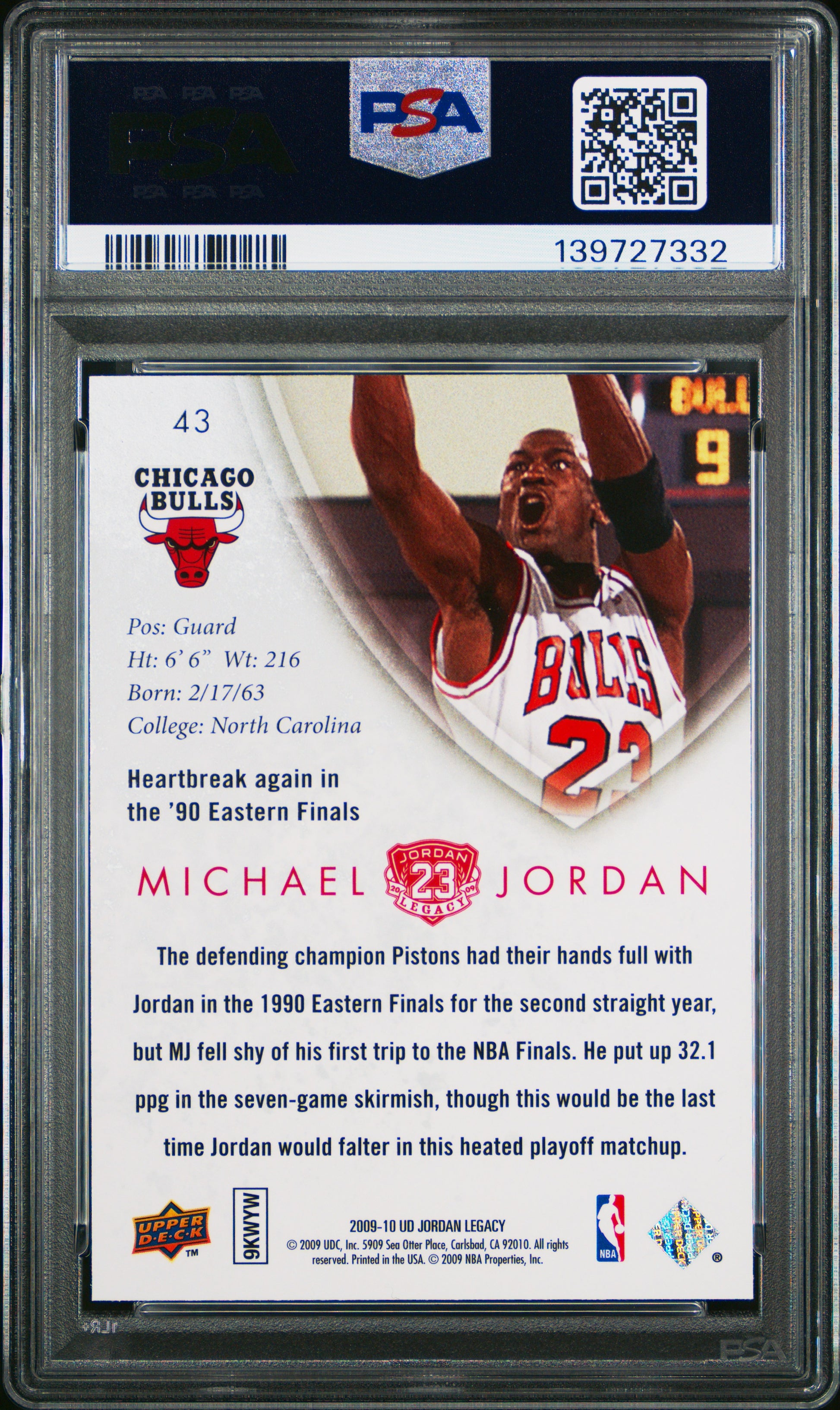 2009 Upper Deck Jordan Legacy Gold #43 Michael Jordan Gold PSA 10