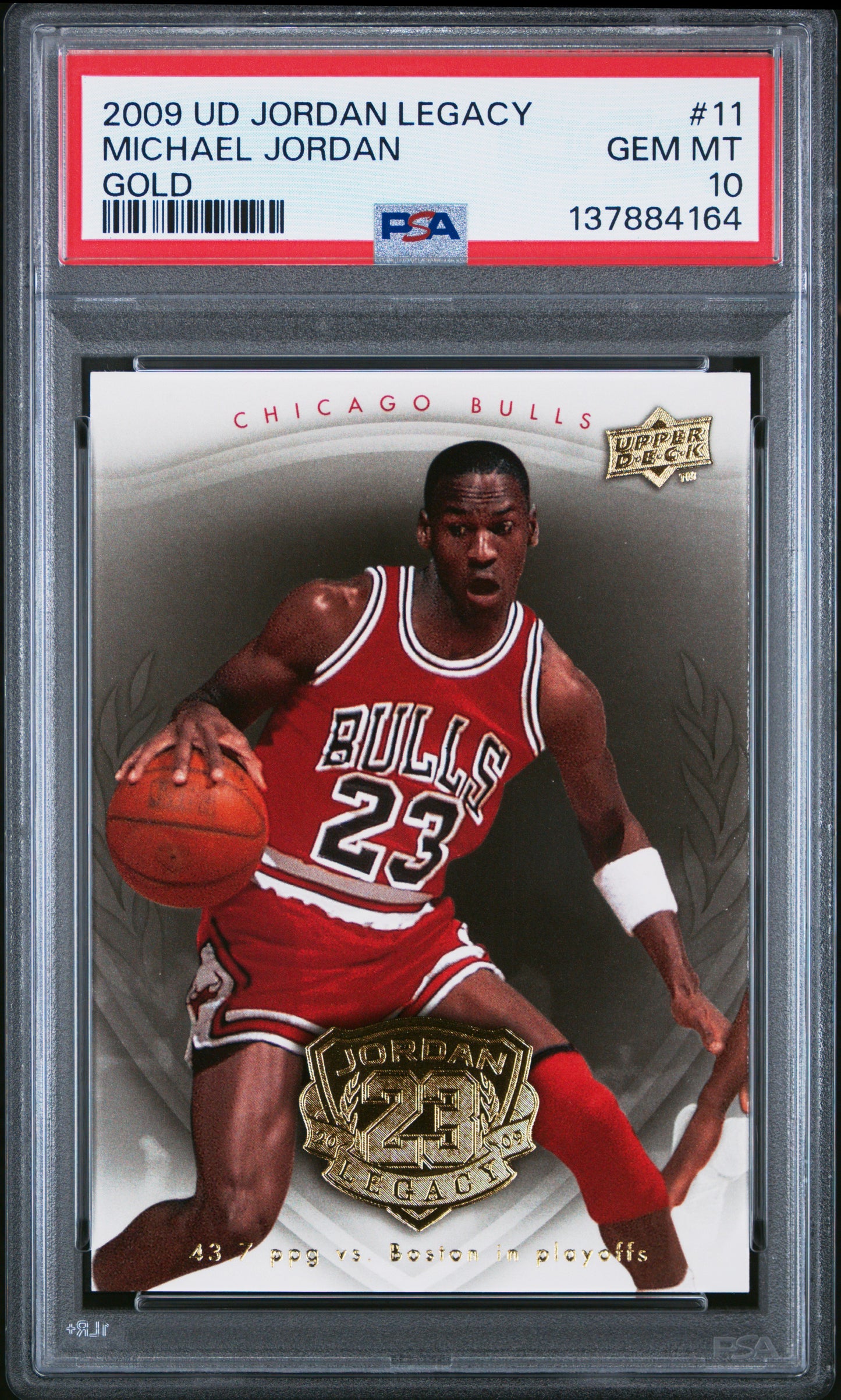 2009 Upper Deck Jordan Legacy Gold #11 Michael Jordan Gold PSA 10