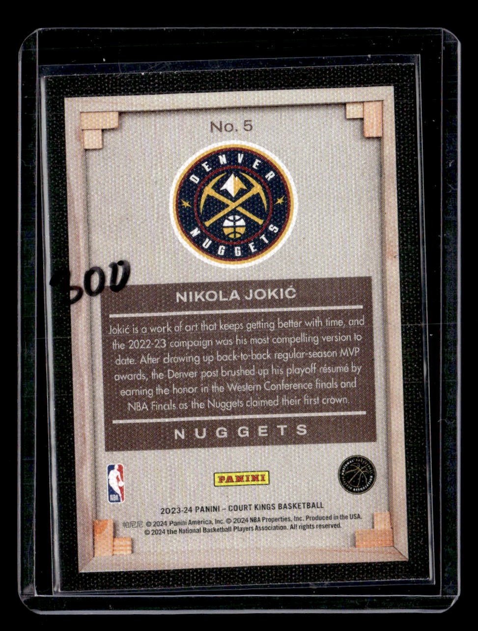 2023-24 Panini Court Kings #5 Nikola Jokic Blank Slate