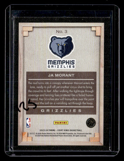 2023-24 Panini Court Kings #3 Ja Morant Blank Slate