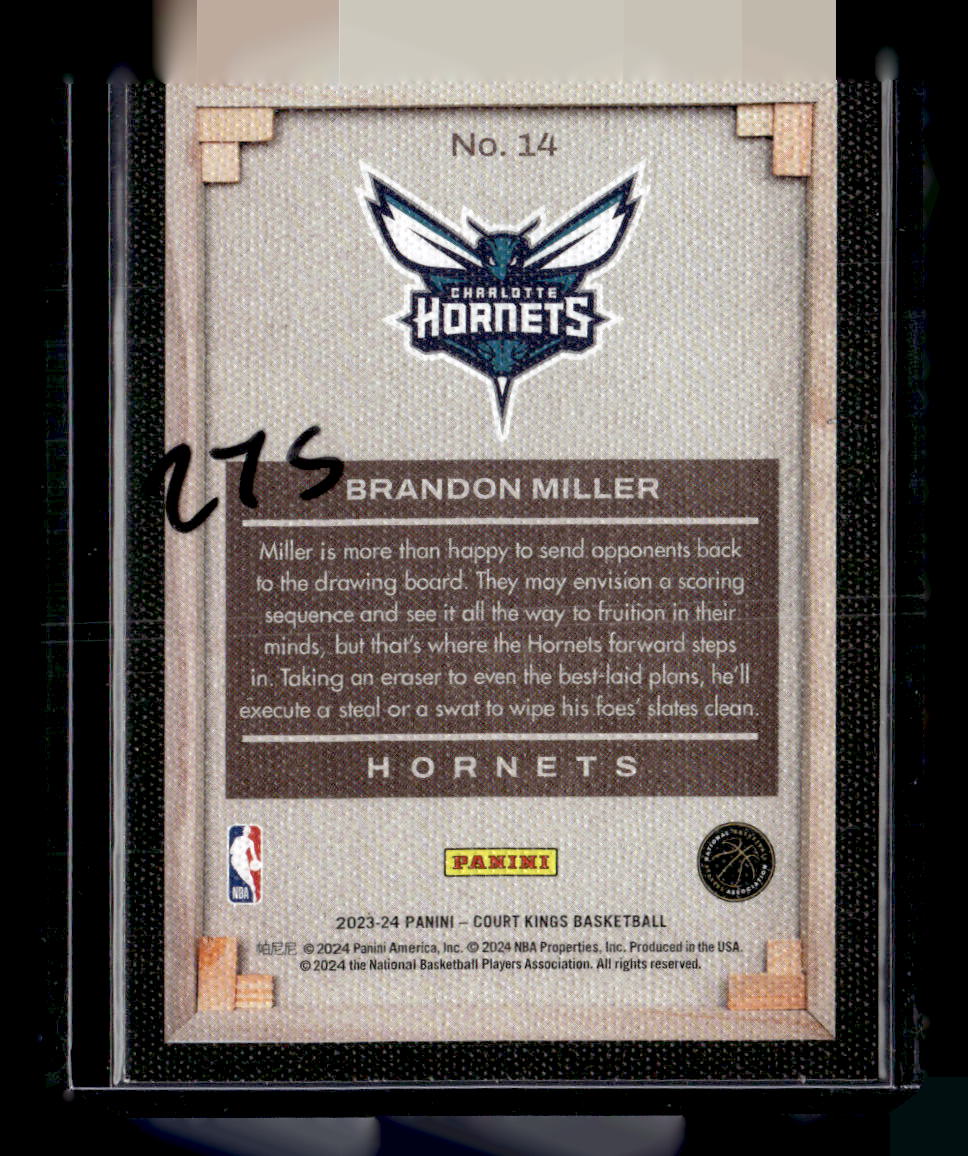 2023-24 Panini Court Kings #14 Brandon Miller Blank Slate