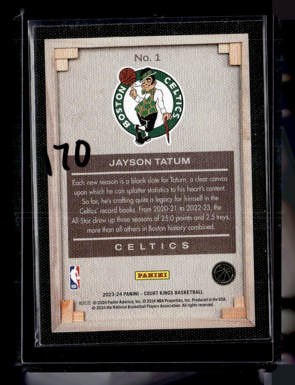 2023-24 Panini Court Kings #1 Jayson Tatum Blank Slate