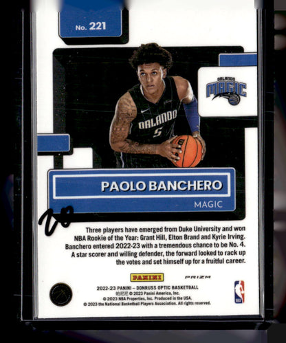 2022-23 Donruss Optic #221 Paolo Banchero Holo