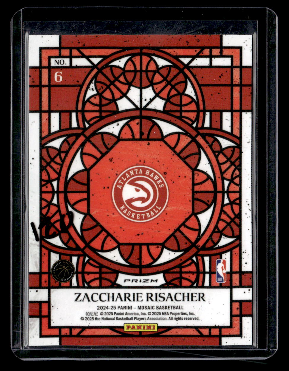 2024-25 Panini Mosaic #6 Zaccharie Risacher Stained Glass