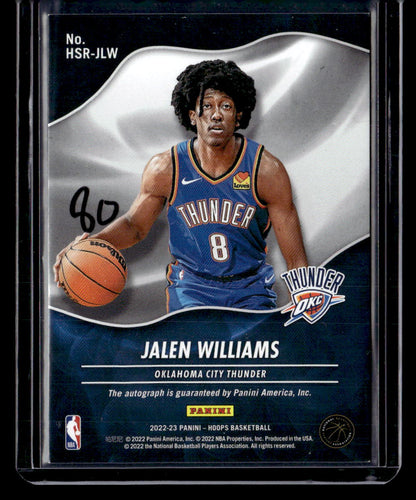 2022-23 Hoops #HSR-JLW Jalen Williams Hot Signatures Rookies Green