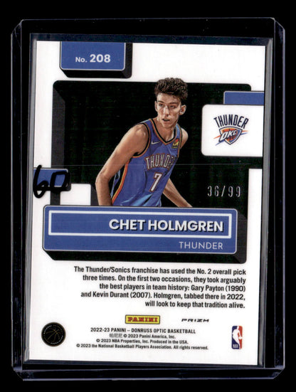 2022-23 Donruss Optic #208 Chet Holmgren Red #/99