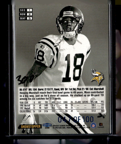 1998 Flair Showcase #5 Randy Moss Legacy Collection Row 2 (Style) #/100
