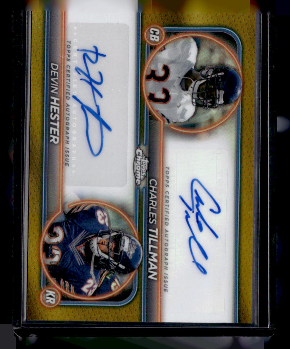 2024 Topps Chrome #DA-CHI Devin Hester / Charles Tillman Dual Auto Gold #/50