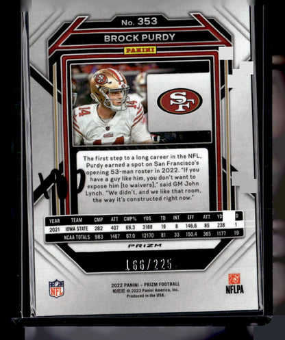 2022 Panini Prizm #353 Brock Purdy Purple Ice #/225