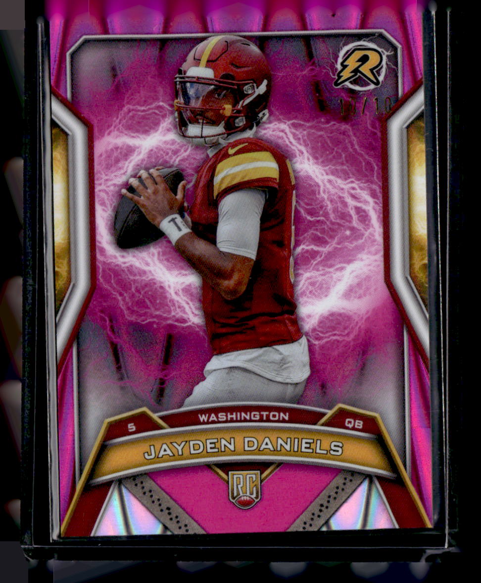 2024 Topps Resurgence #196 Jayden Daniels Pink Power Surge #/10