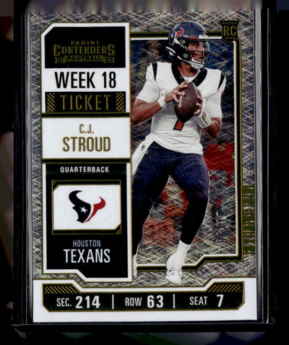 2023 Panini Contenders #40 C.J. Stroud Week 18 Ticket #/18