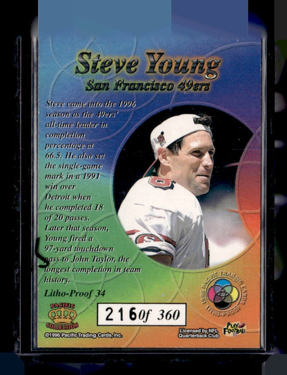 1996 Pacific Litho-Cel #34 Steve Young Litho-Proof #/360