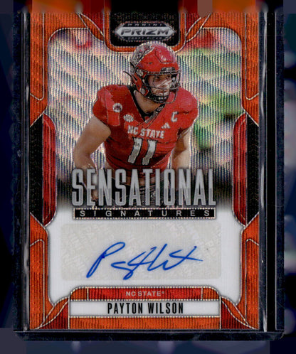2025 Panini Prizm Draft Picks #SS-PWN Payton Wilson Signatures Orange Wave #/75