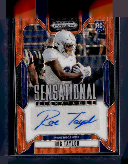 2025 Panini Prizm Draft Picks #SS-RTR Roc Taylor Signatures Orange Wave #/75