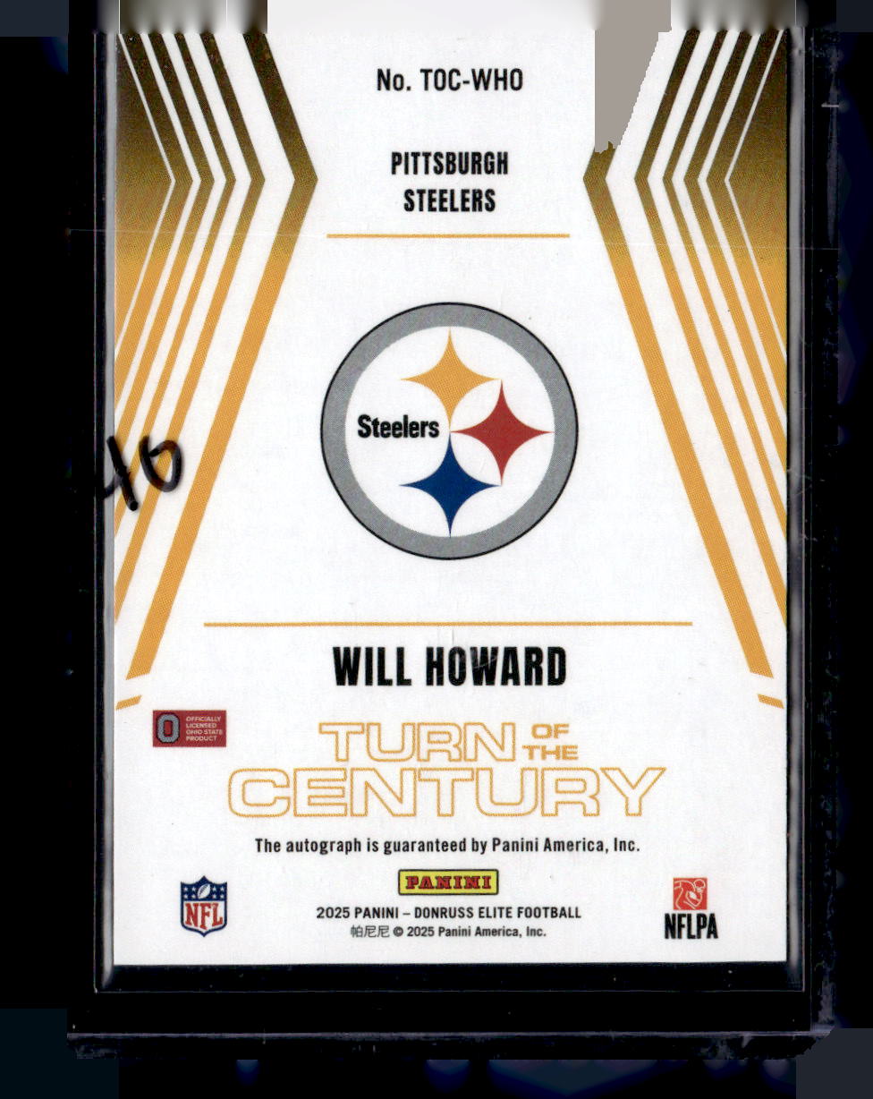 2025 Donruss Elite #TOC-WHO Will Howard Turn of the Century Autographs Red #/75