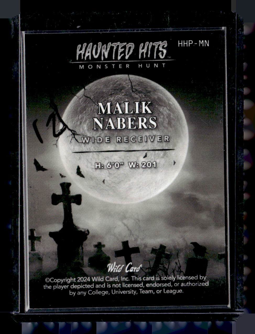 2024 Wild Card Haunted Hits Pumpkin Cross Hatch Purple #HHP-MN Malik Nabers #/2