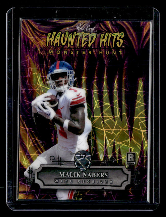 2024 Wild Card Haunted Hits Pumpkin Cross Hatch Purple #HHP-MN Malik Nabers #/2