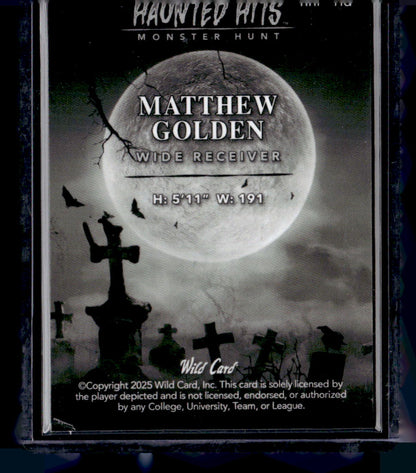 2025 Wild Card Haunted Hits Pumpkin Patch Orange #HHPP-MG Matthew Golden #/5