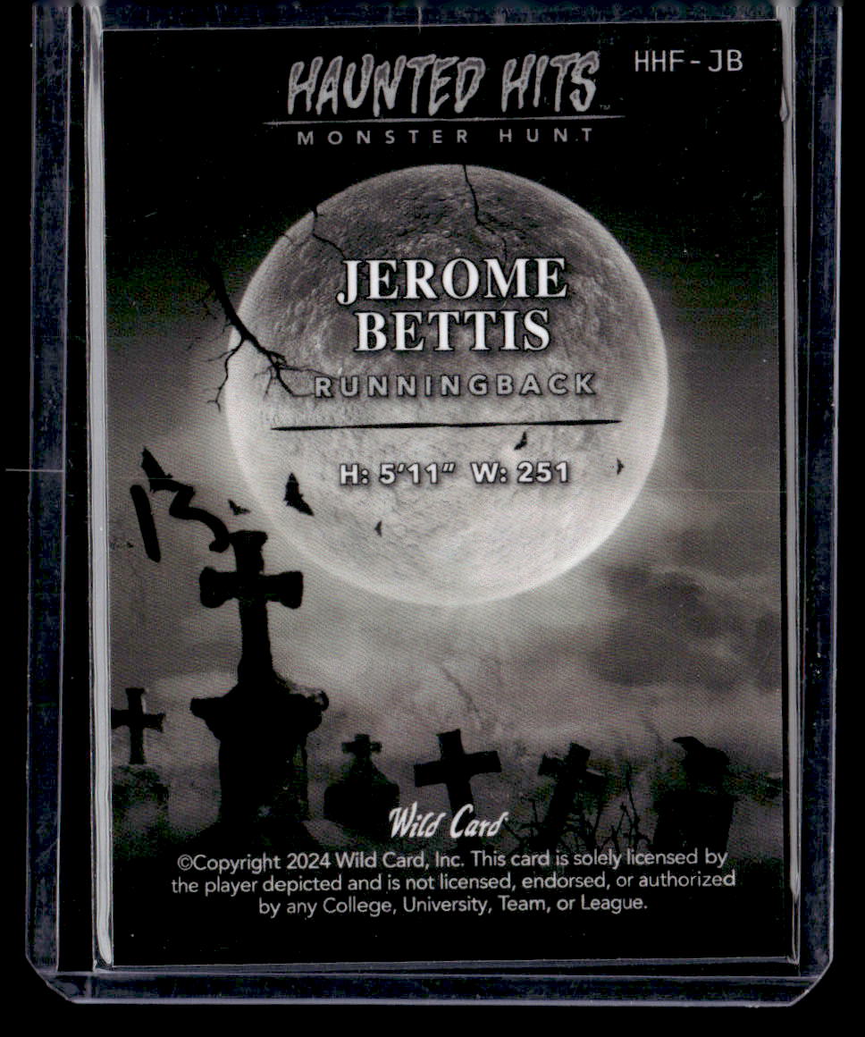 2024 Wild Card Haunted Hits Frankenstein Rainbow Pink #HHF-JB Jerome Bettis #/4