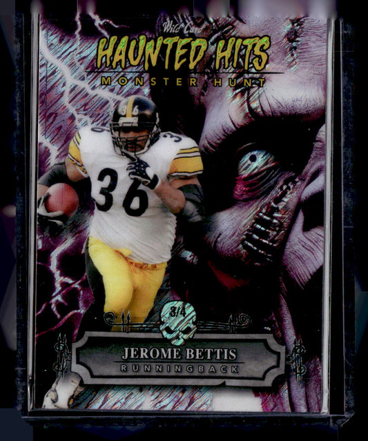 2024 Wild Card Haunted Hits Frankenstein Rainbow Pink #HHF-JB Jerome Bettis #/4
