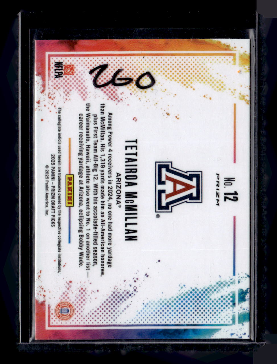 2025 Panini Prizm Draft Picks #12 Tetairoa McMillan Black Color Blast