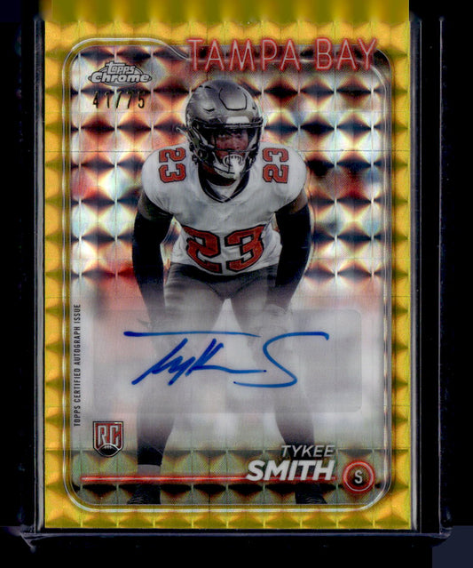 2024 Topps Chrome #RA-TSM Tykee Smith Autographs Yellow Geometric Refractor #/75