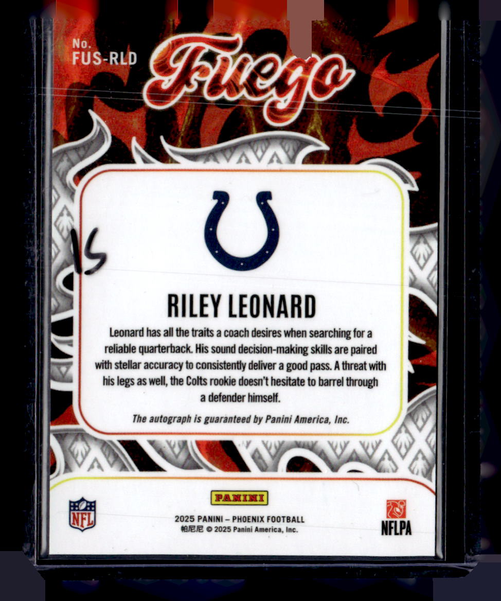 2025 Panini Phoenix #FUS-RLD Riley Leonard Fuego Signatures