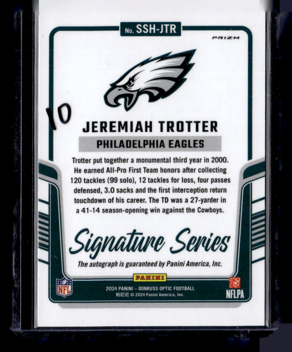 2024 Donruss Optic #SSH-JTR Jeremiah Trotter Signature Series Holo