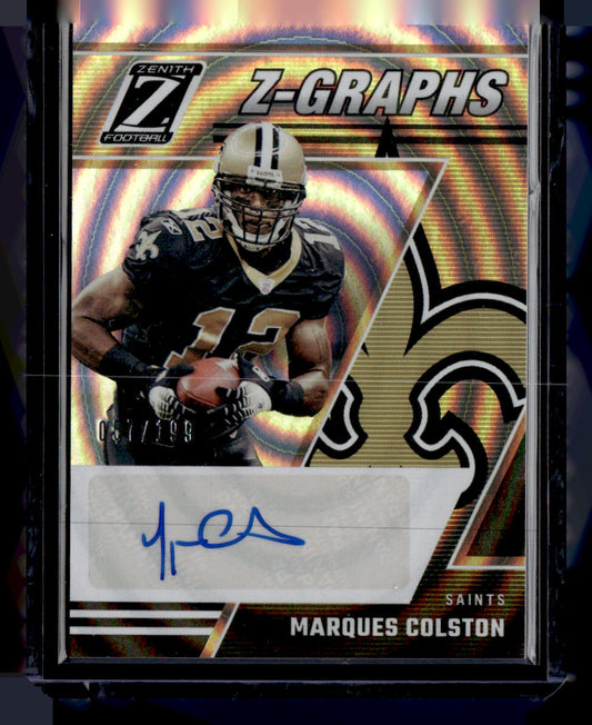 2023 Panini Zenith #ZG-MCN Marques Colston Z-Graphs #/199