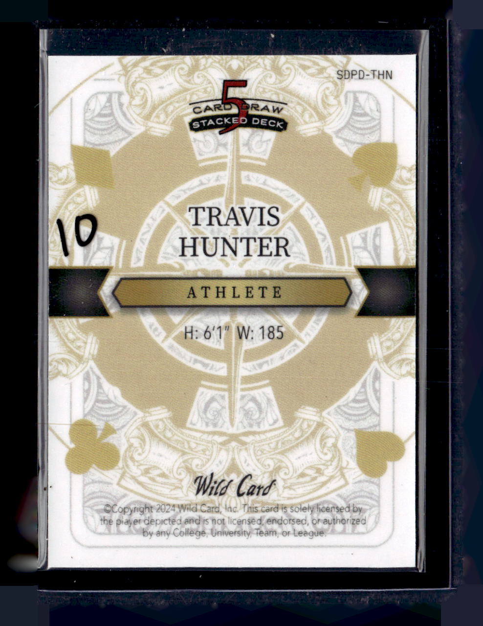 2024 Wild Card 5 Card Draw  Jack Diamond Blue #SDPD-THN Travis Hunter #/2