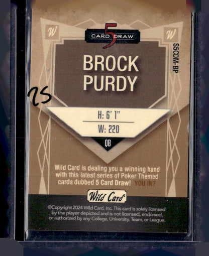 2024 Wild Card 5 Card Draw Egg Hunt Foil RainbowDk #S5CDM-BP Brock Purdy #/2