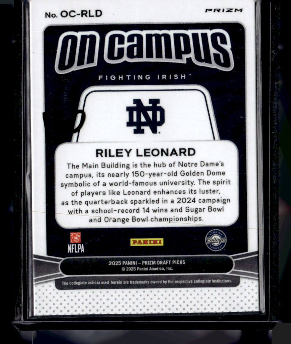 2025 Panini Prizm Draft Picks #OC-RLD Riley Leonard On Campus
