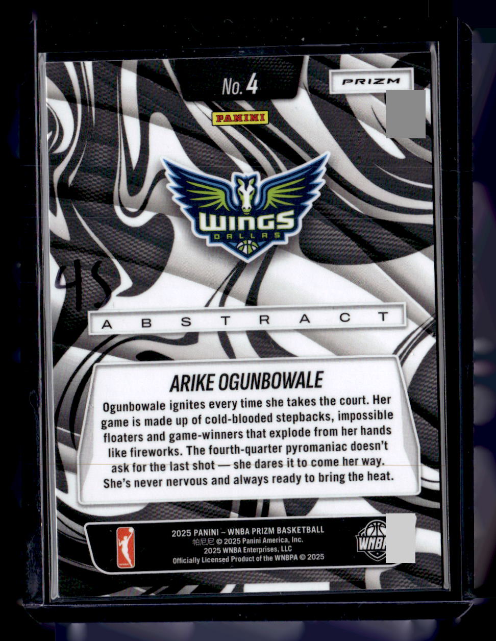 2025 Panini Prizm WNBA #4 Arike Ogunbowale Abstract