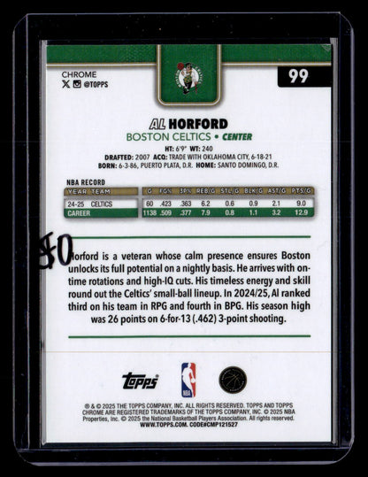 2025-26 Topps Chrome #99 Al Horford Red Refractor #/5