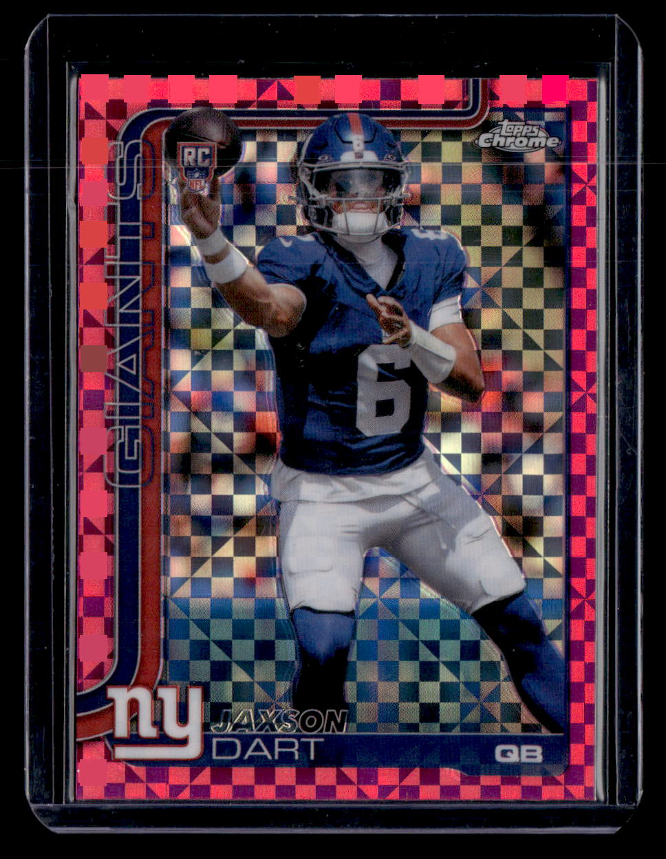 2025 Topps Chrome #306 Jaxson Dart Pink X-Fractor