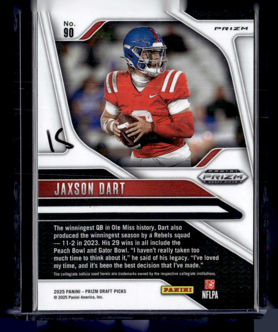 2025 Panini Prizm Draft Picks #90 Jaxson Dart Prizms Purple Wave