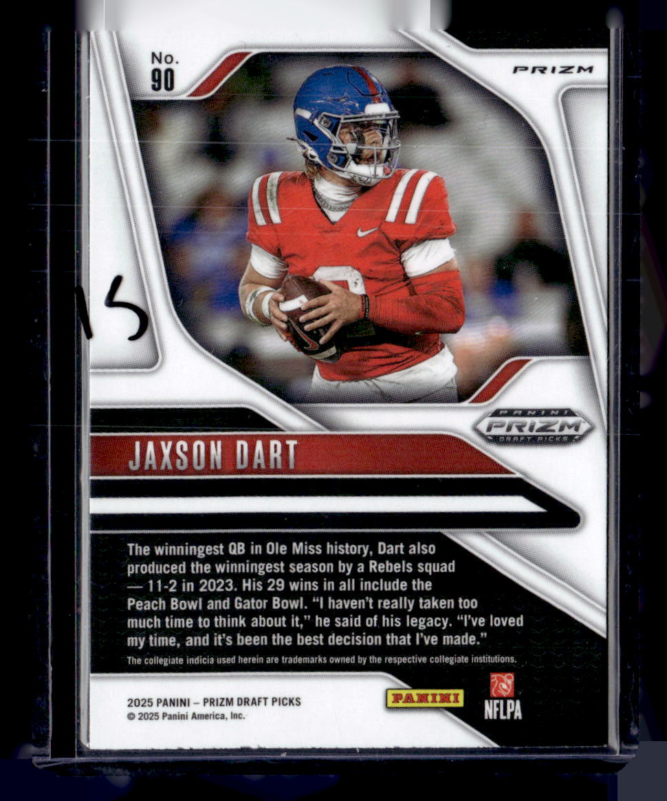 2025 Panini Prizm Draft Picks #90 Jaxson Dart Prizms Gold Ice