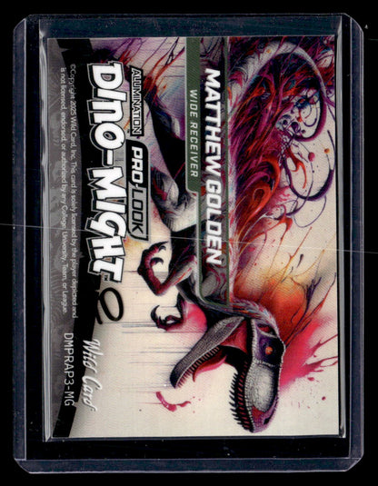 2025 Wild Card Alumination #DMPRAP3-MG Matthew Golden Dino-Might Pink Lazer /10